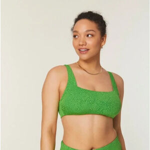 Andie Swim The Rye Bikini Top in Holly Green Size Medium NEW with Tags!